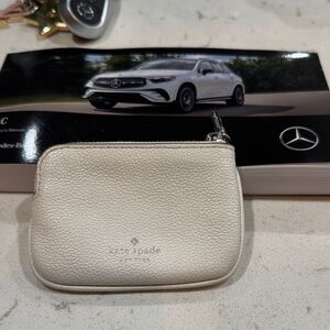 Kate Spade Ivory/White Leather Key Holder, small card holder